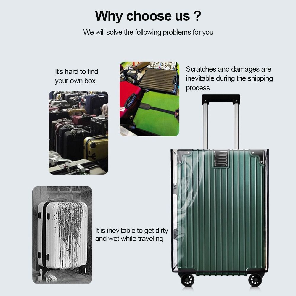Waterproof Suitcase Cover Protector - Pelindung Koper Transparan Tahan Lama, Penutup
