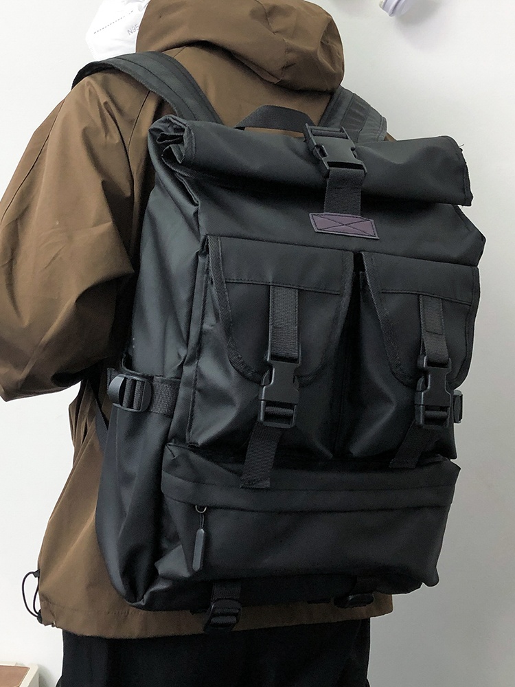 Foldable Rolling Luggage Bag - Tas Ransel Laptop Pria untuk Kuliah,