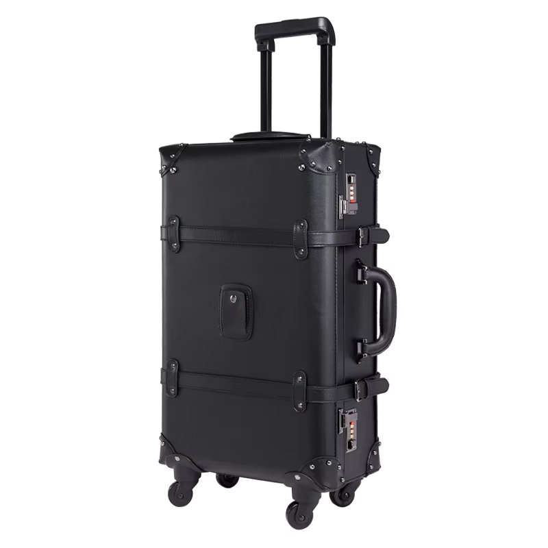 Retro Vintage Trunk Suitcase - Koper Bergulir Retro Baru Koper Kulit