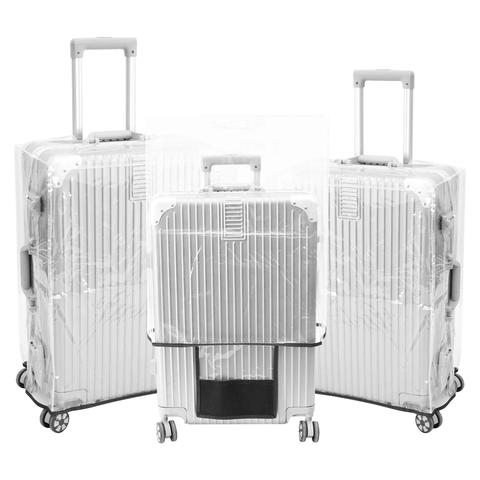 Luggage Protective Cover Transparent - 3 Buah Penutup Pelindung Bagasi PVC