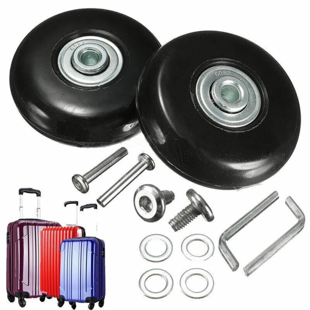 Silent Replacement Luggage Wheels - 2 Buah Roda Pengganti dengan Sekrup