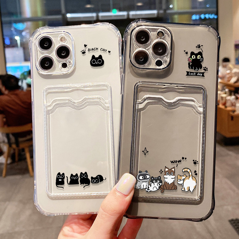 Wallets - Casing Ponsel Kucing Hitam Lucu Untuk