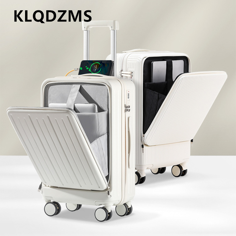 Front Opening Laptop Luggage 24 Inch - KLQDZMS Koper Pengisi Daya 20 Inci,