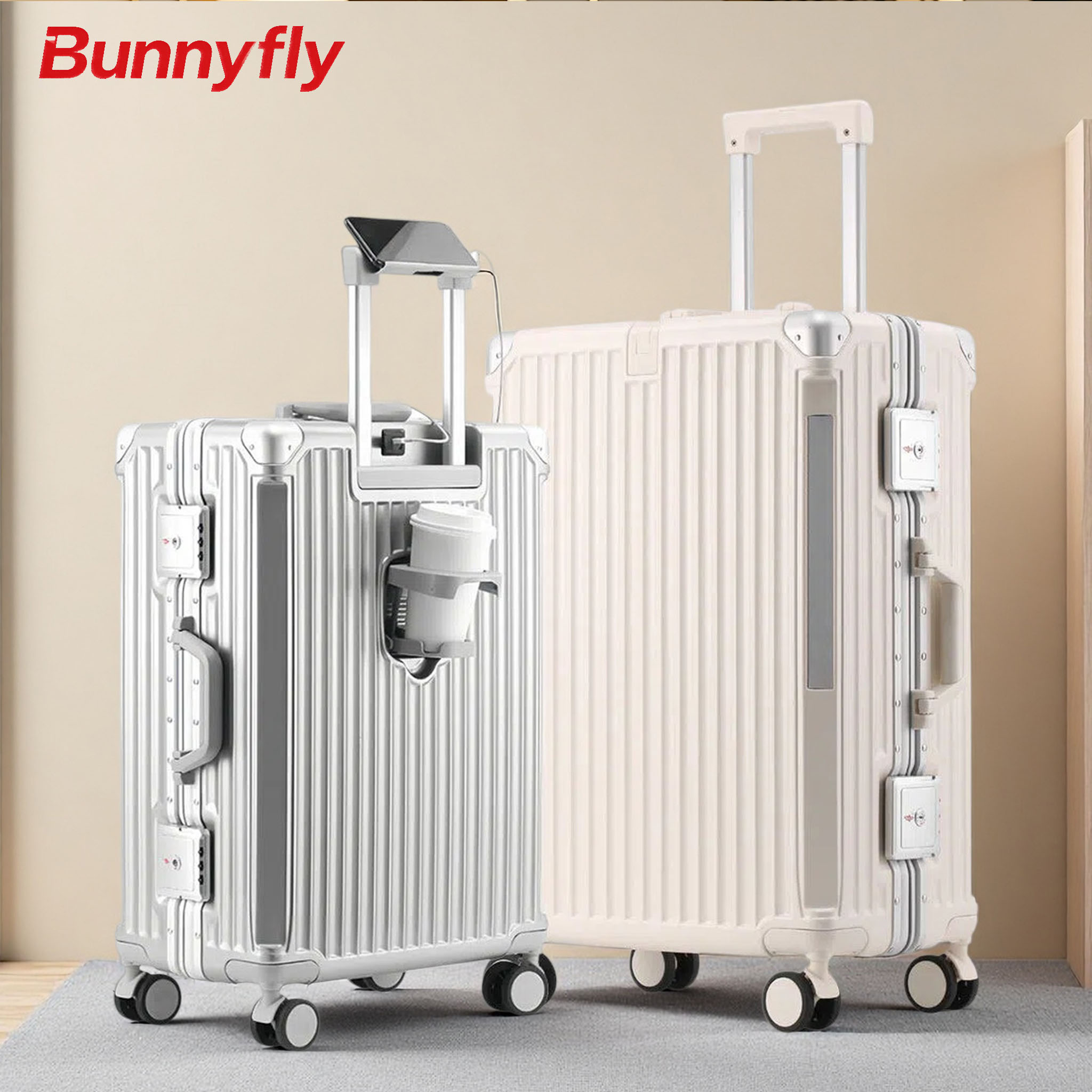 BunnyFly 20 24 26 Koper Kabin  - Aluminum Frame Carry On Luggage ulasan dan harga