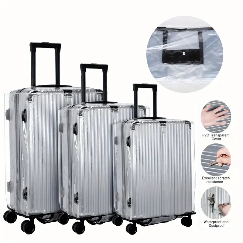 Pelindung koper beroda PVC, pe - Luggage Protective Cover Transparent ulasan dan harga