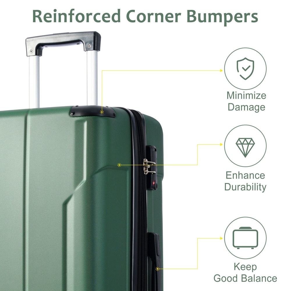 Set Koper 2 Buah Bahan ABS Ker - Expandable Hard Shell Luggage Set ulasan dan harga