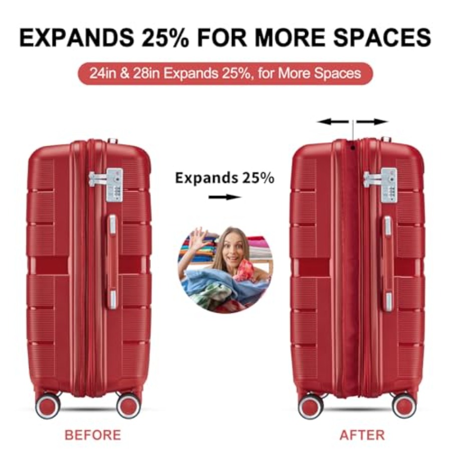 Set Koper 4 Pcs yang Dapat Dip - Expandable Hard Shell Luggage Set ulasan dan harga