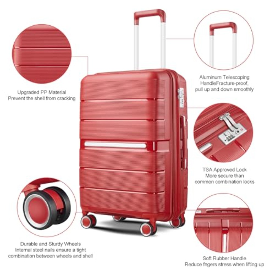 Set Koper 4 Pcs yang Dapat Dip - Expandable Hard Shell Luggage Set ulasan dan harga