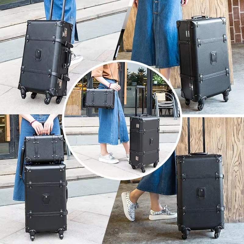 Koper Bergulir Retro Baru Kope - Retro Vintage Trunk Suitcase ulasan dan harga