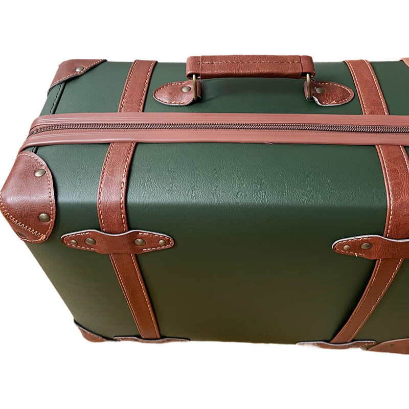Koper Kulit PU Antik untuk Wan - Retro Vintage Trunk Suitcase ulasan dan harga