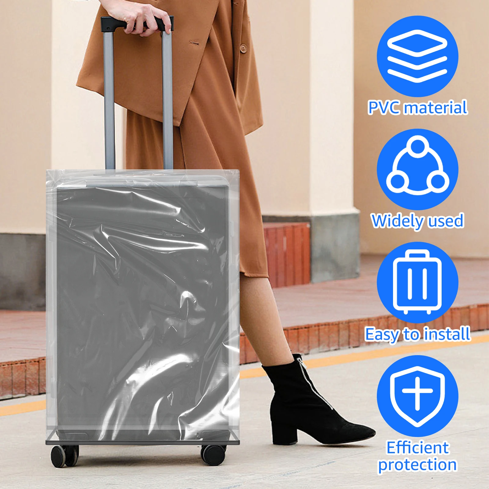 3 Buah Penutup Pelindung Bagas - Luggage Protective Cover Transparent ulasan dan harga