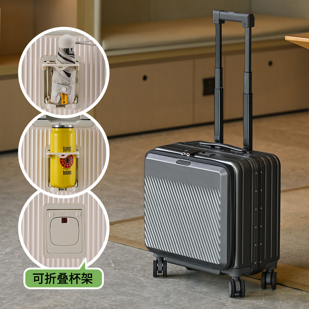 Koper Kabin 18 Inch dengan Buk - Aluminum Frame Carry On Luggage ulasan dan harga