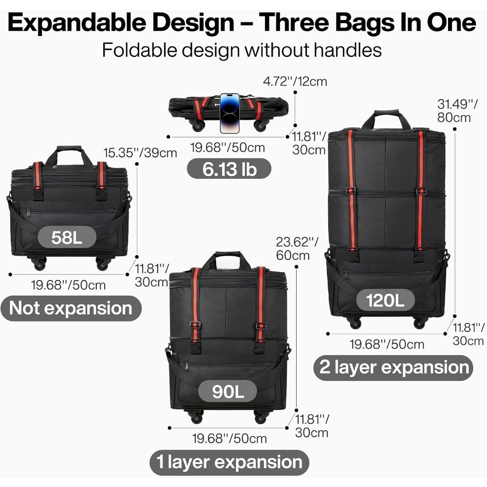 Tas Koper Lipat yang Dapat Dip - Foldable Rolling Luggage Bag ulasan dan harga