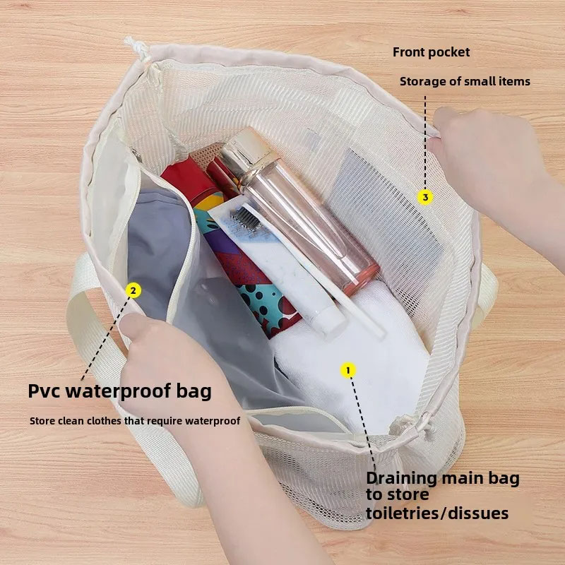 Tas Pantai Kapasitas Besar den - Cosmetic Bags ulasan dan harga