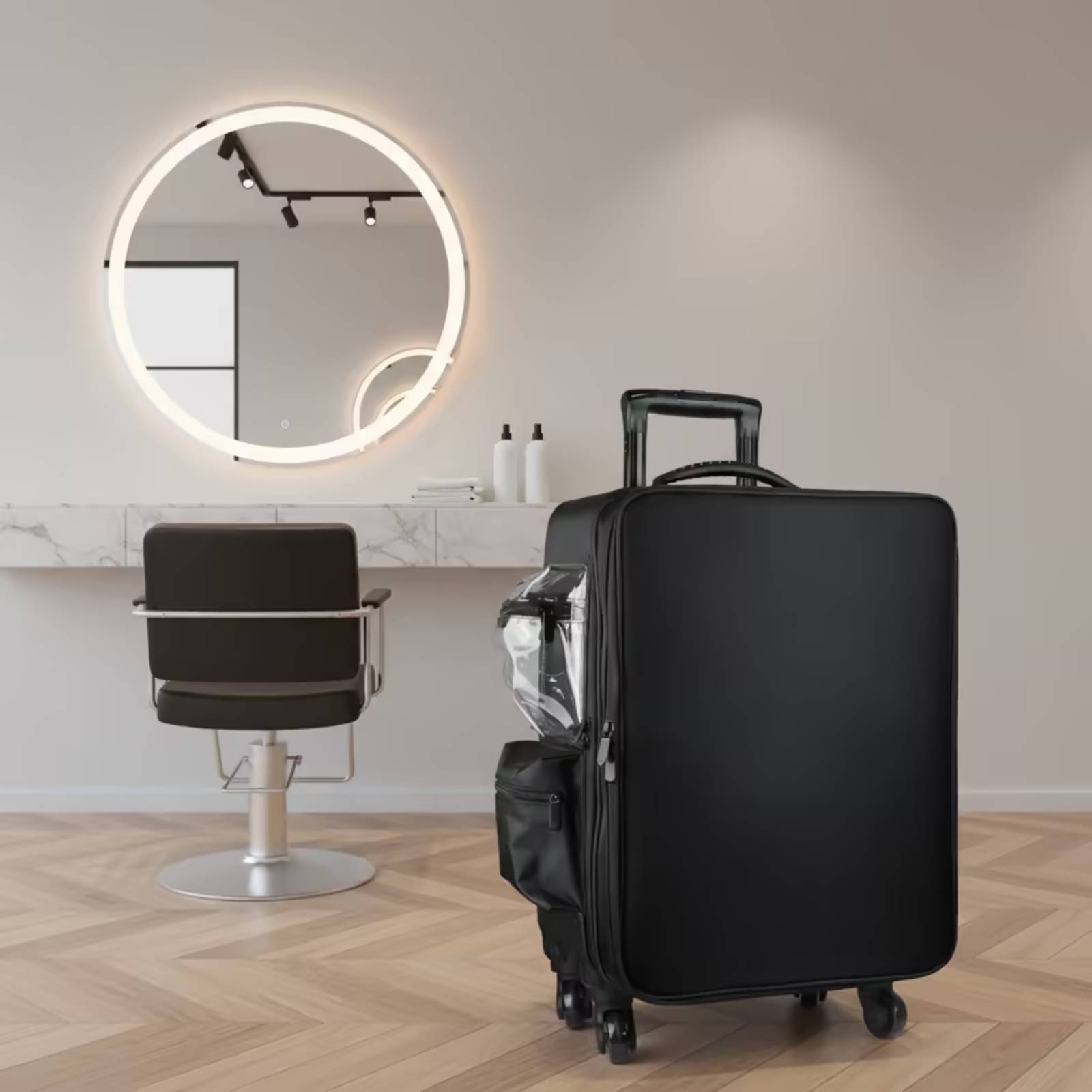 Koper Makeup Beroda dengan Rod - Backpacks ulasan dan harga