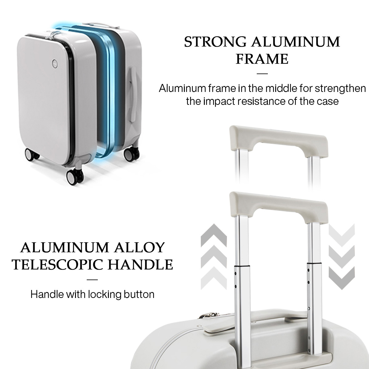 Mixi koper bingkai aluminium d - Aluminum Frame Carry On Luggage ulasan dan harga