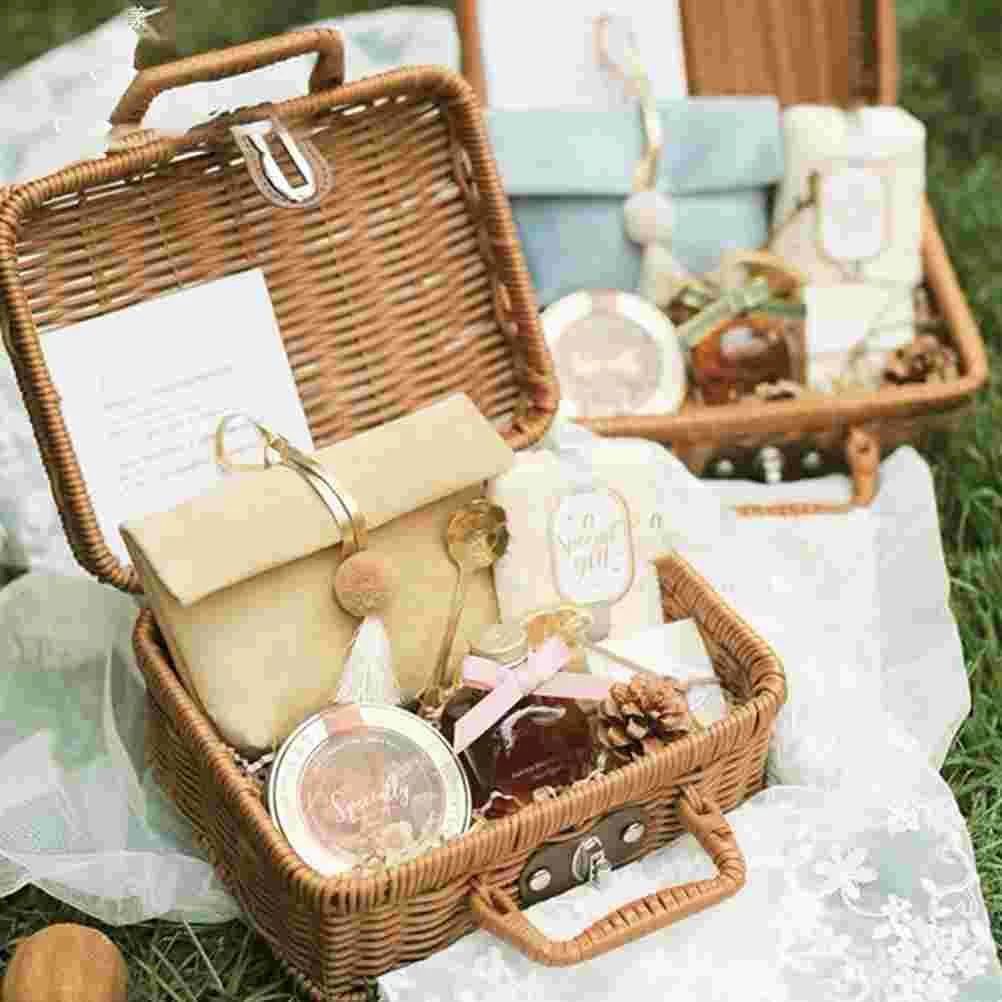 Keranjang rotan rotan koper an - Retro Vintage Trunk Suitcase ulasan dan harga