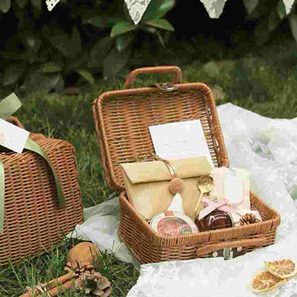 Keranjang rotan rotan koper an - Retro Vintage Trunk Suitcase ulasan dan harga