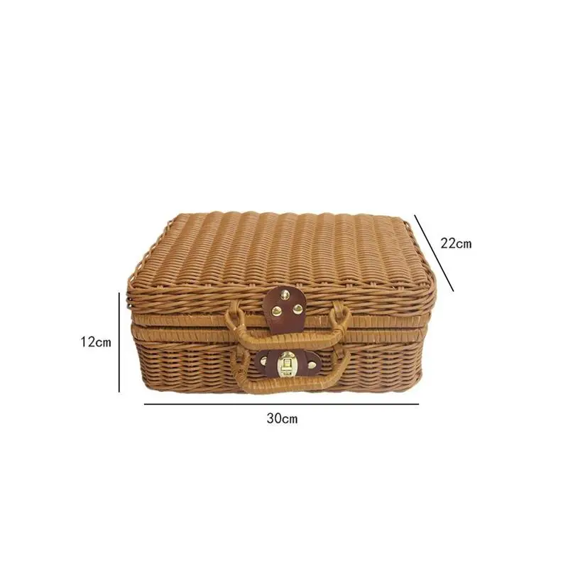Keranjang rotan rotan koper an - Retro Vintage Trunk Suitcase ulasan dan harga