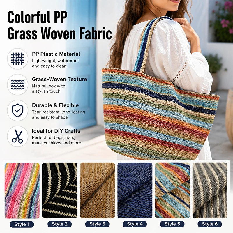 1 yard Kain Anyaman Jerami PP  - Handbags ulasan dan harga