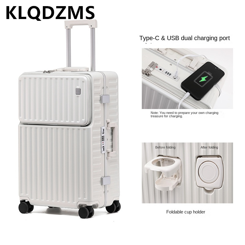 KLQDZMS Koper Perjalanan Gengg - Front Opening Laptop Luggage 24 Inch ulasan dan harga